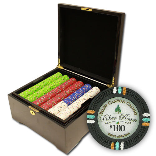 750 Bluff Canyon Poker Chips with Mahogany Case