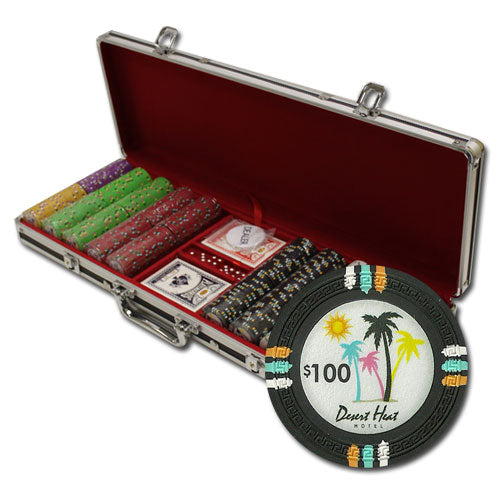 500 Desert Heat Poker Chips with Black Aluminum Case