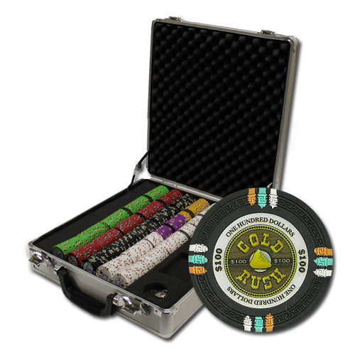 500 Gold Rush Poker Chips with Claysmith Aluminum Case