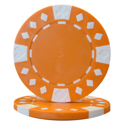 Orange Diamond Suited Poker Chips