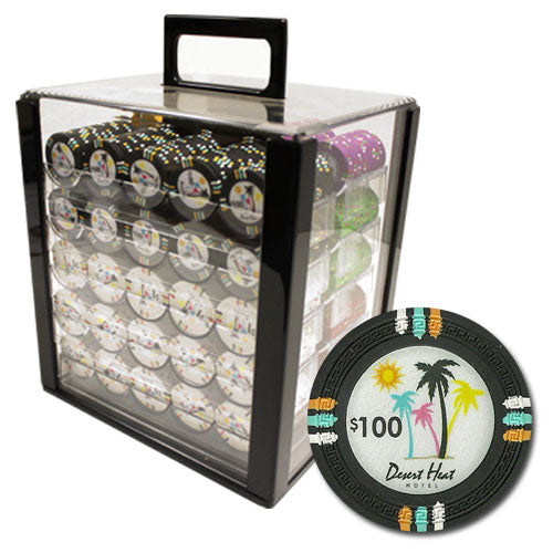 1000 Desert Heat Poker Chips with Acrylic Carrier
