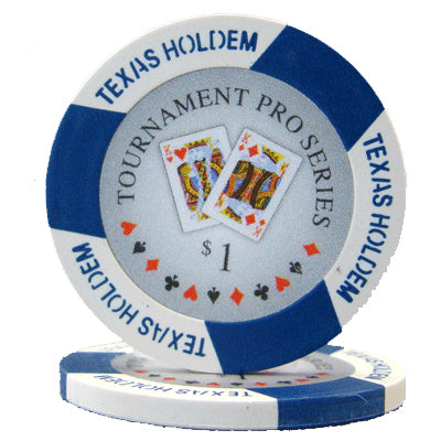 White Tournament Pro Poker Chips - $1