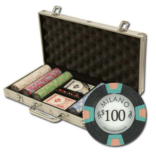300 Milano Poker Chips with Aluminum Case
