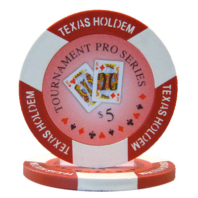 Red Tournament Pro Poker Chips - $5