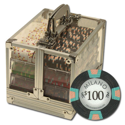 600 Milano Poker Chips with Acrylic Carrier