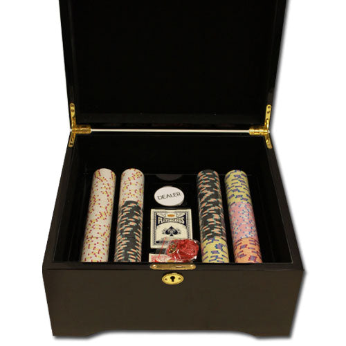 750 Milano Poker Chips with Mahogany Case