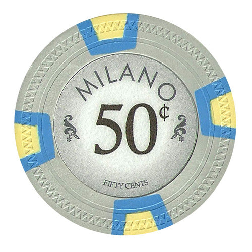 Gray Milano Poker Chips - $0.50
