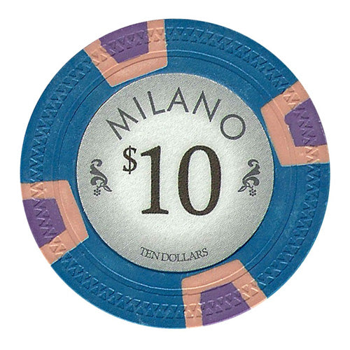 Dark Blue Milano Poker Chips - $10