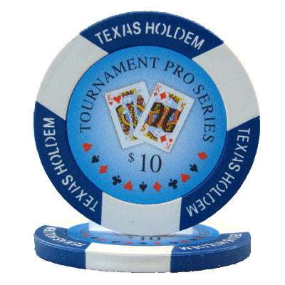 Dark Blue Tournament Pro Poker Chips - $10