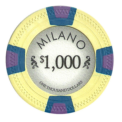 Yellow Milano Poker Chips - $1,000