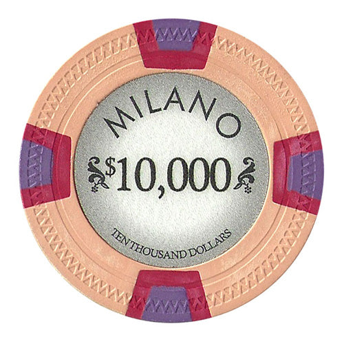 Orange Milano Poker Chips - $10,000