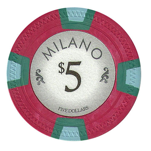 Red Milano Poker Chips - $5