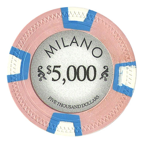 Pink Milano Poker Chips - $5,000