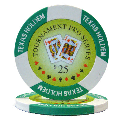 Green Tournament Pro Poker Chips - $25