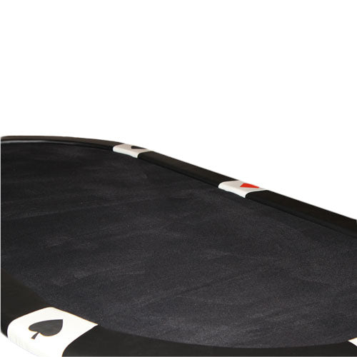 Black Felt Poker Table with Card Suit Rail