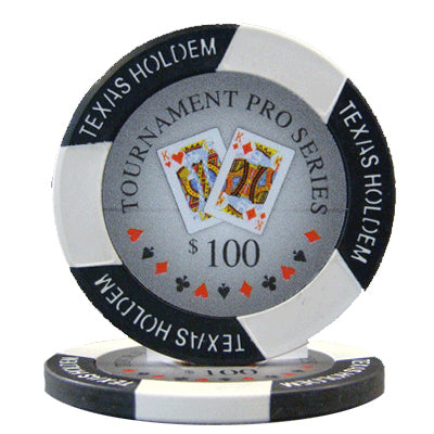 Black Tournament Pro Poker Chips - $100