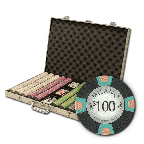 1000 Milano Poker Chips with Aluminum Case