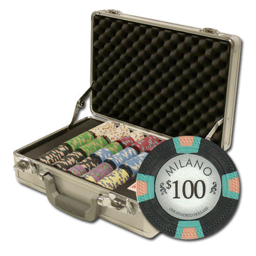 300 Milano Poker Chips with Claysmith Aluminum Case