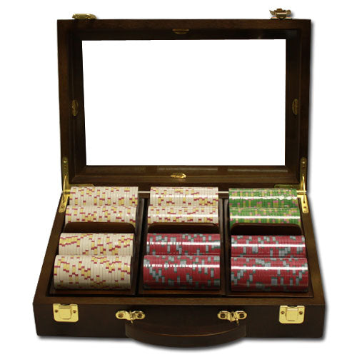 300 Milano Poker Chips with Walnut Case