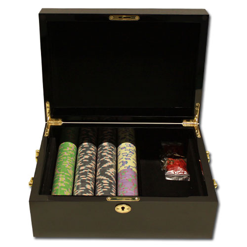 500 Milano Poker Chips with Mahogany Case