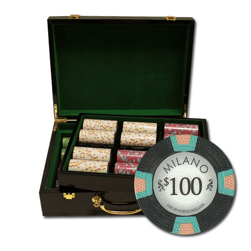 500 Milano Poker Chips with Hi Gloss Case