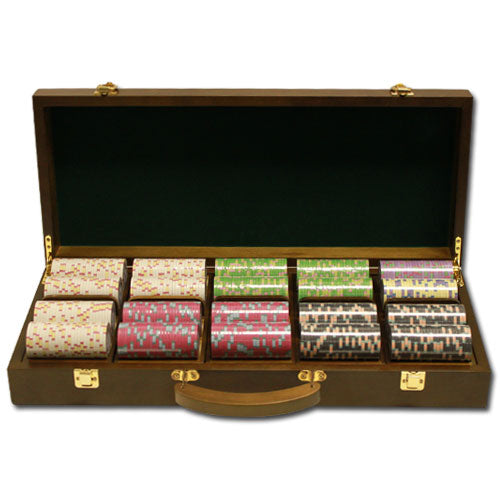500 Milano Poker Chips with Walnut Case