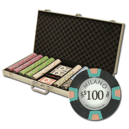 750 Milano Poker Chips with Aluminum Case