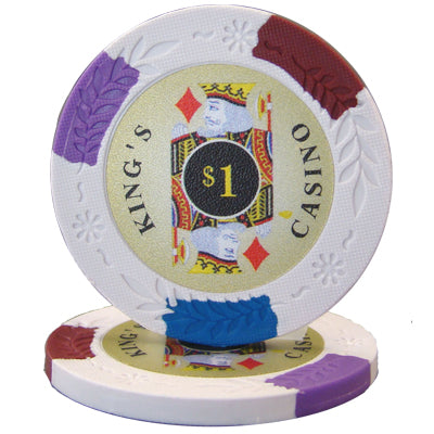 White Kings Casino Poker Chips - $1