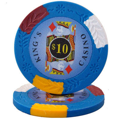 Dark Blue Kings Casino Poker Chips - $10