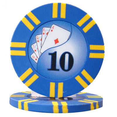 Dark Blue Two Stripe Twist Poker Chips - $10
