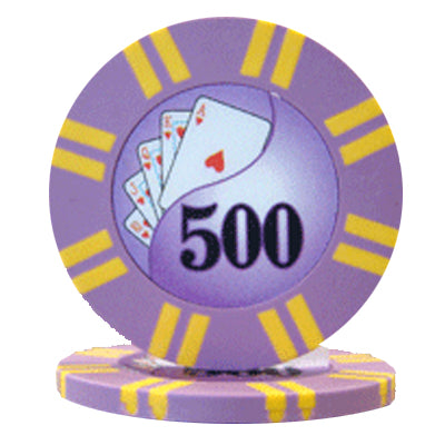 Purple Two Stripe Twist Poker Chips - $500