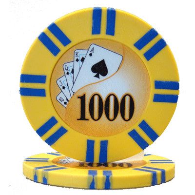 Yellow Two Stripe Twist Poker Chips - $1,000