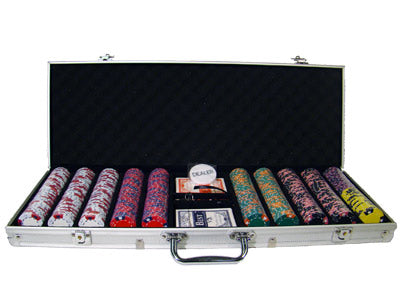 500 Crown and Dice Poker Chips with Aluminum Case