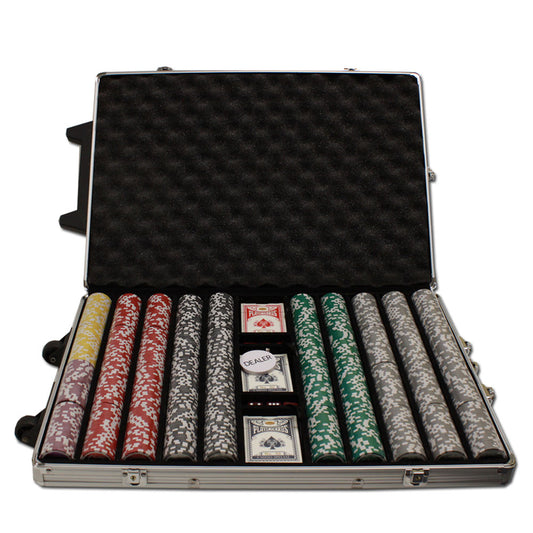 1000 Hi Roller Poker Chips with Rolling Aluminum Case