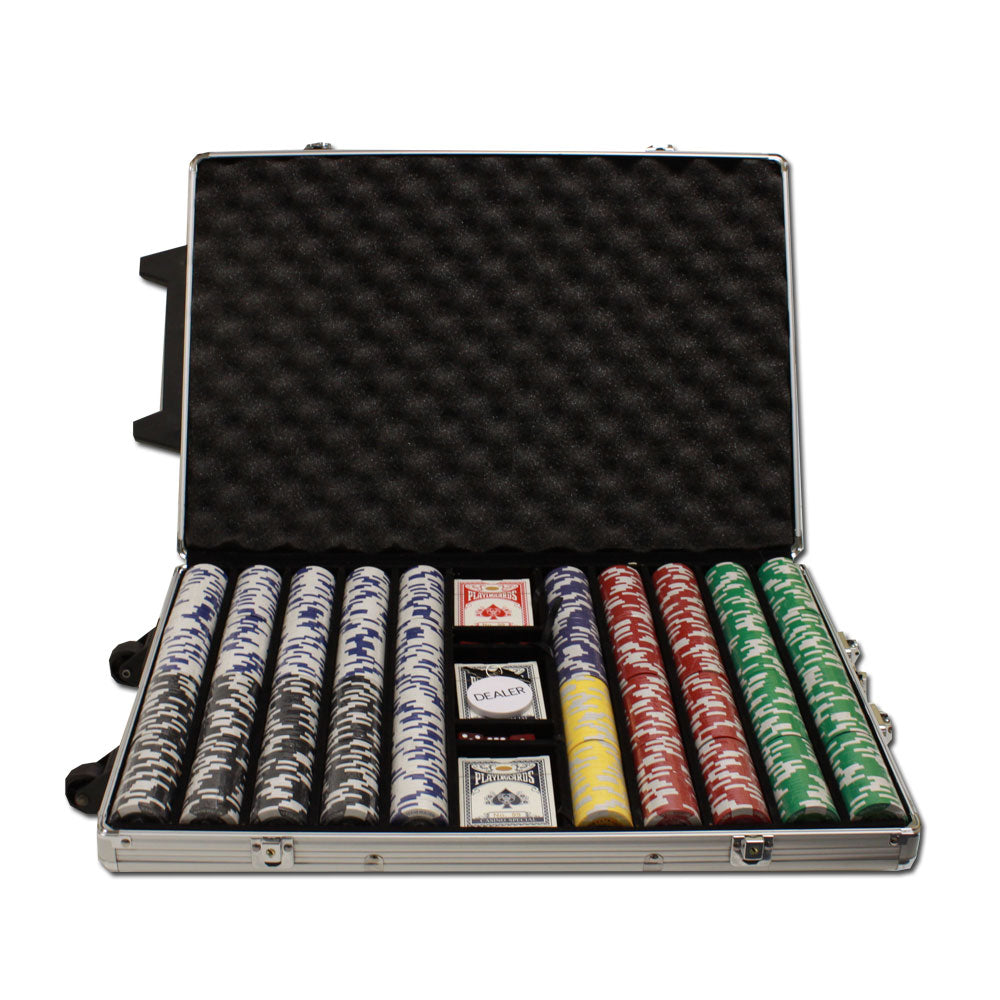 1000 Tournament Pro Poker Chips with Rolling Aluminum Case