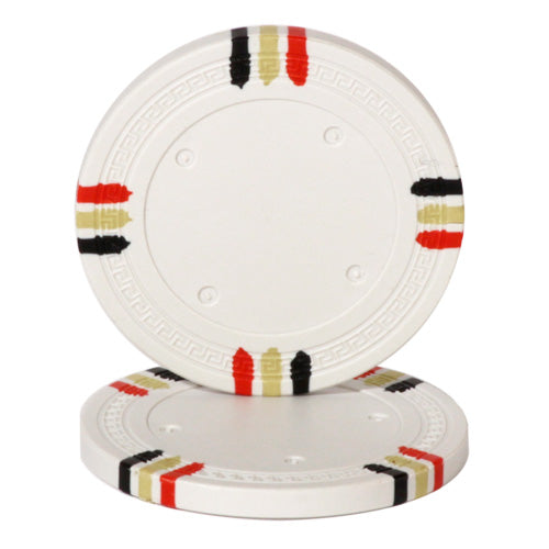 White Blank 12 Stripe Poker Chips