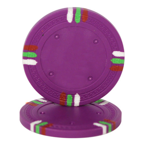 Purple Blank 12 Stripe Poker Chips