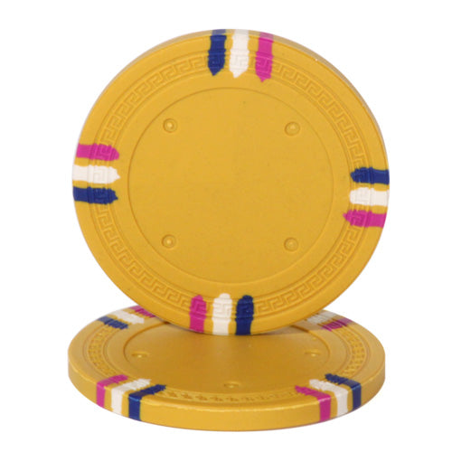 Yellow Blank 12 Stripe Poker Chips