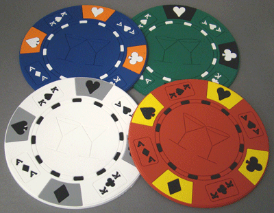 Poker Chip Bar Coaster Set