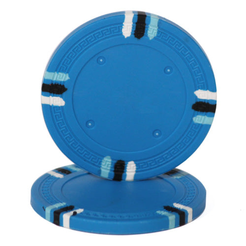 Light Blue Blank 12 Stripe Poker Chips