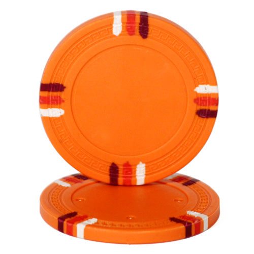 Orange Blank 12 Stripe Poker Chips