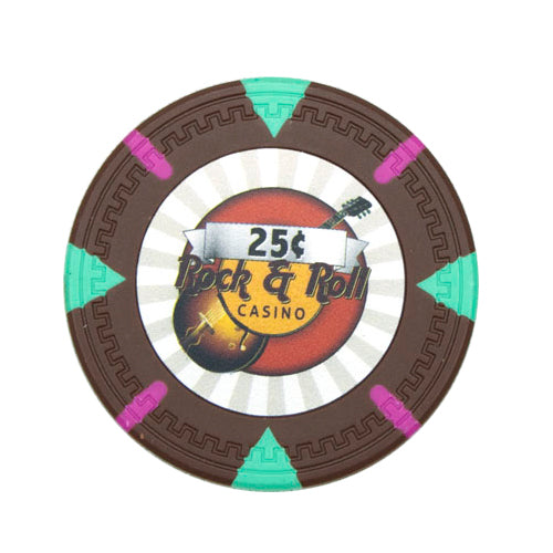 Brown Rock & Roll Poker Chip - $0.25