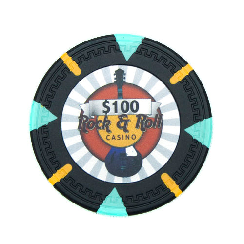 Black Rock & Roll Poker Chip - $100