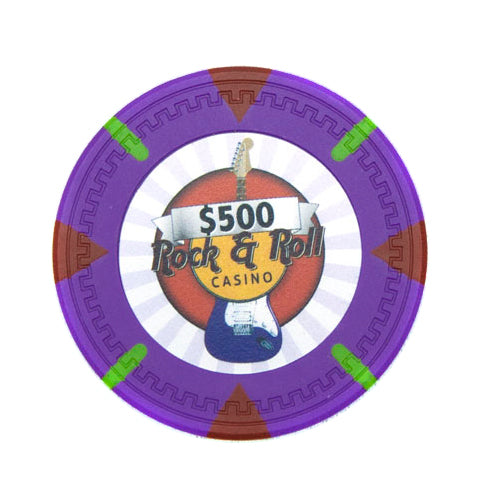 Purple Rock & Roll Poker Chip - $500