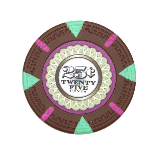 Brown Mint Poker Chip - $0.25