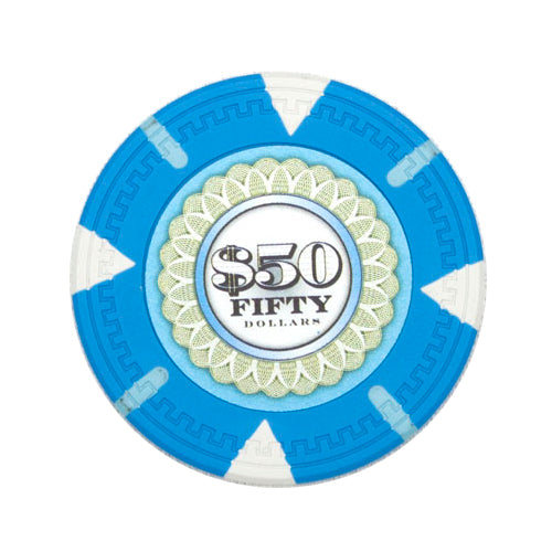 Light Blue Mint Poker Chip - $50