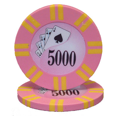 Pink Two Stripe Twist Poker Chips - $5,000
