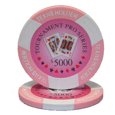 Pink Tournament Pro Poker Chips - $5,000