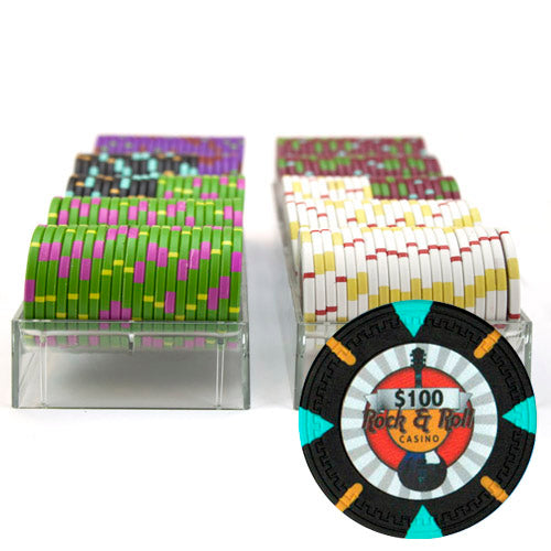 200 Rock & Roll Poker Chips with Acrylic Tray