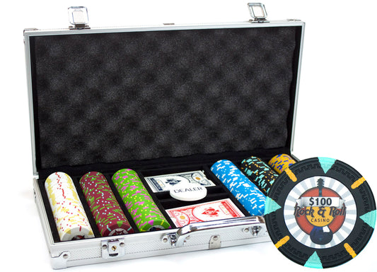 300 Rock & Roll Poker Chips with Aluminum Case